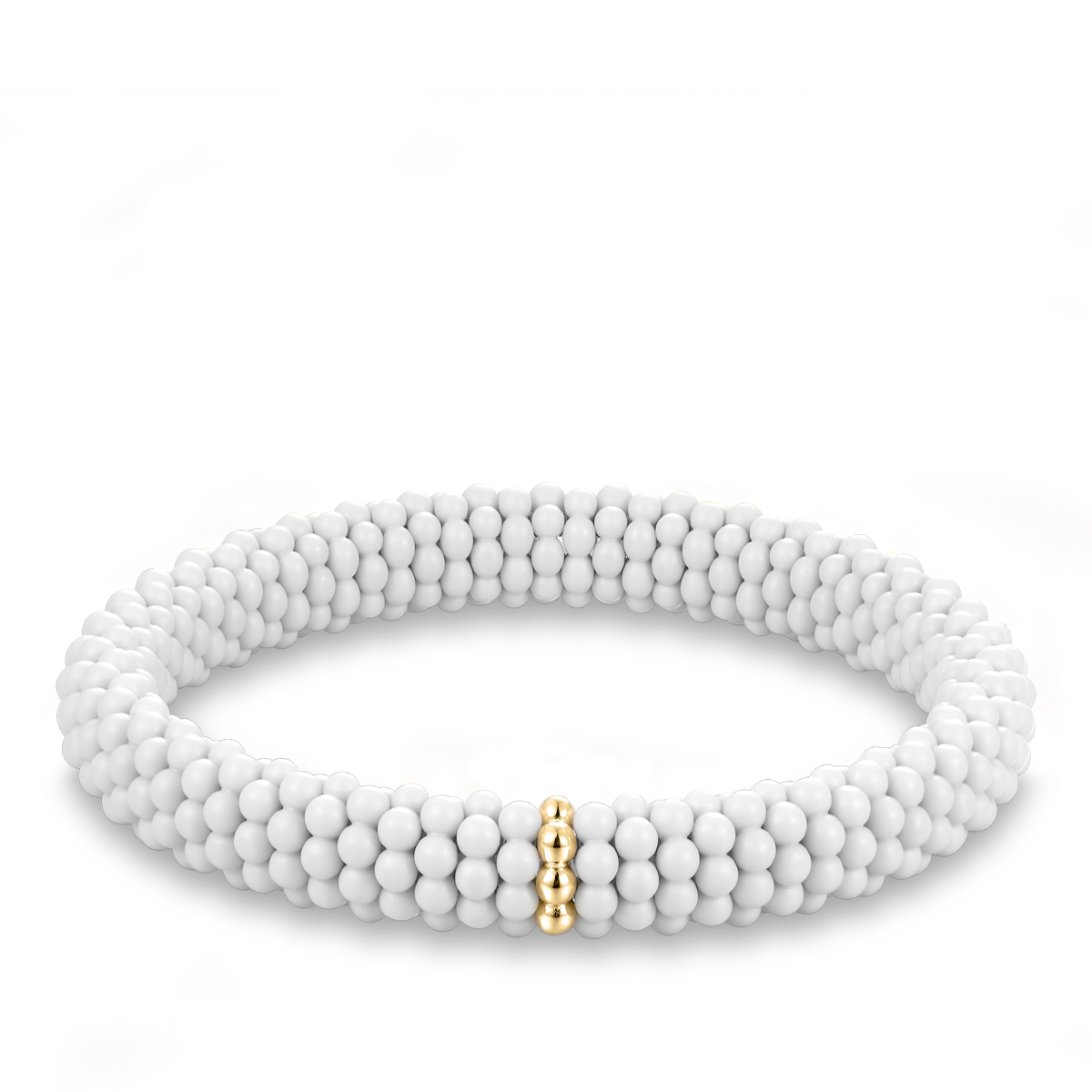 Ceramic-Pearls bracelet White 1 Element in 14 ct gold