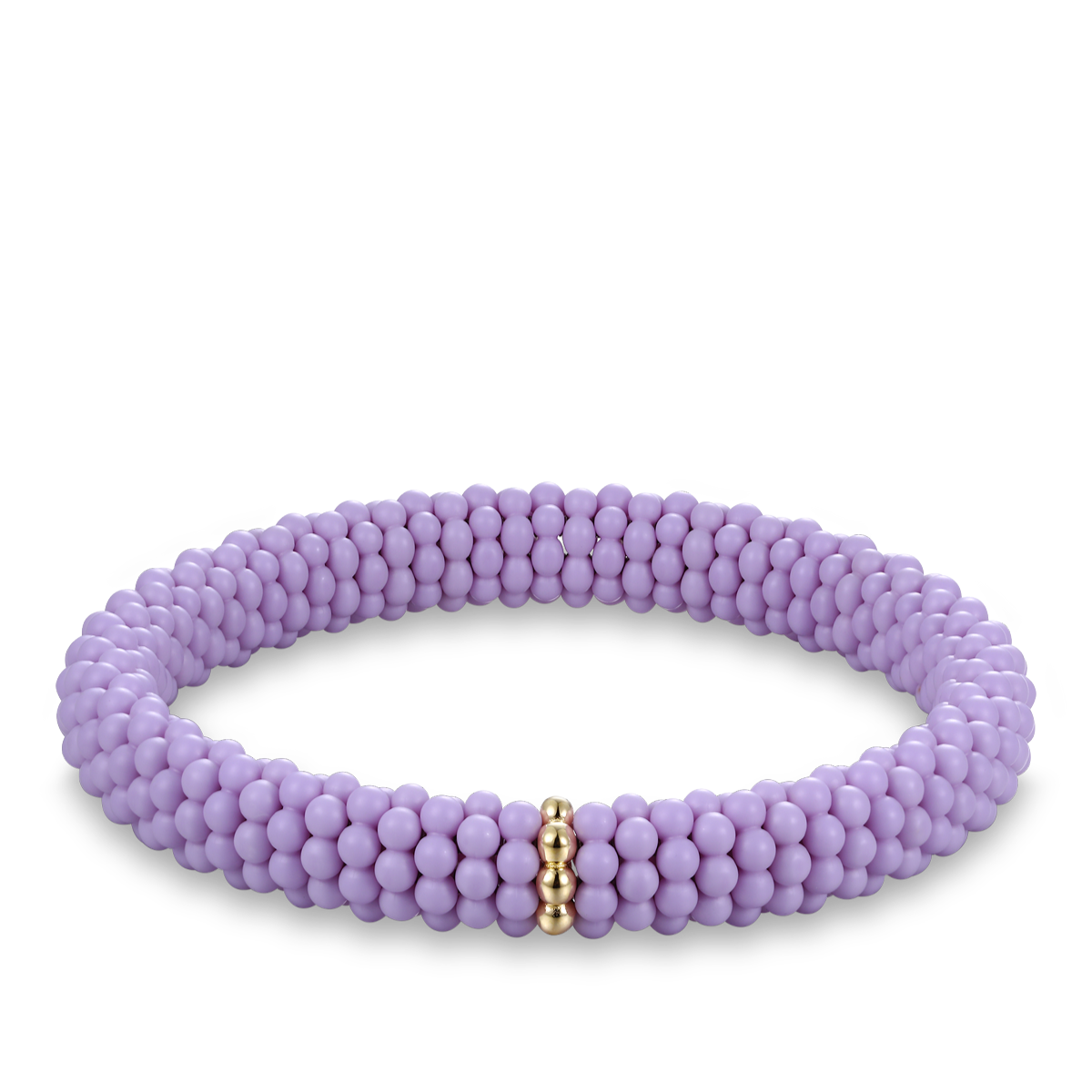 Ceramic-Pearls bracelet Purple 1 Element in 14 ct gold