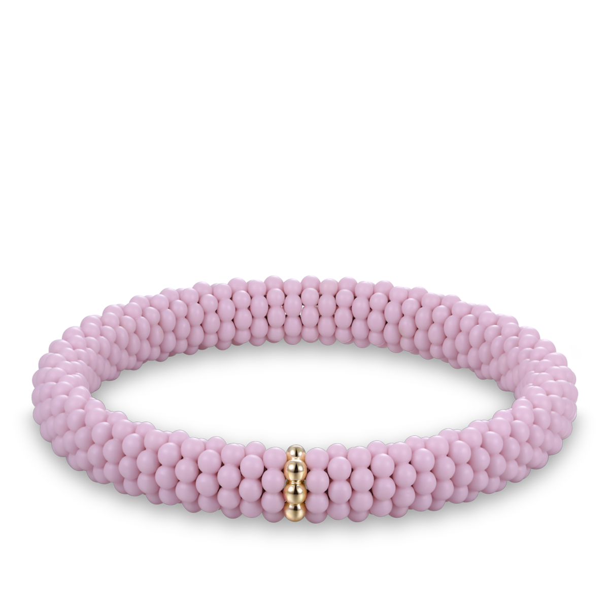 Ceramic-Pearls bracelet Rose 1 Element in 14 ct gold