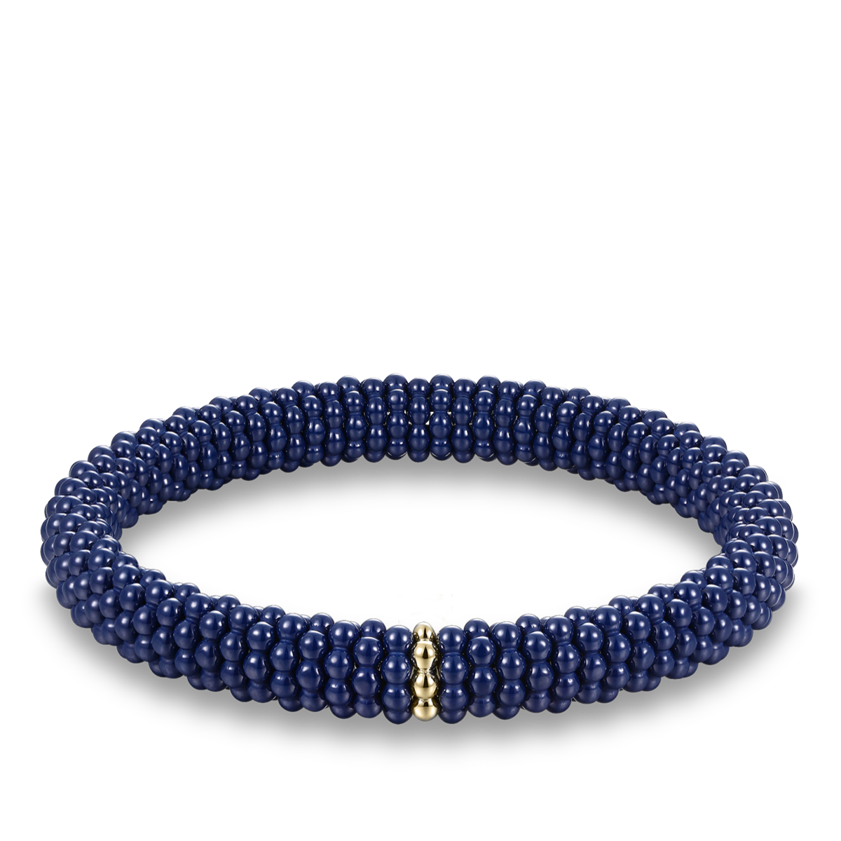 Ceramic-Pearls bracelet Blue 1 Element in 14 ct gold