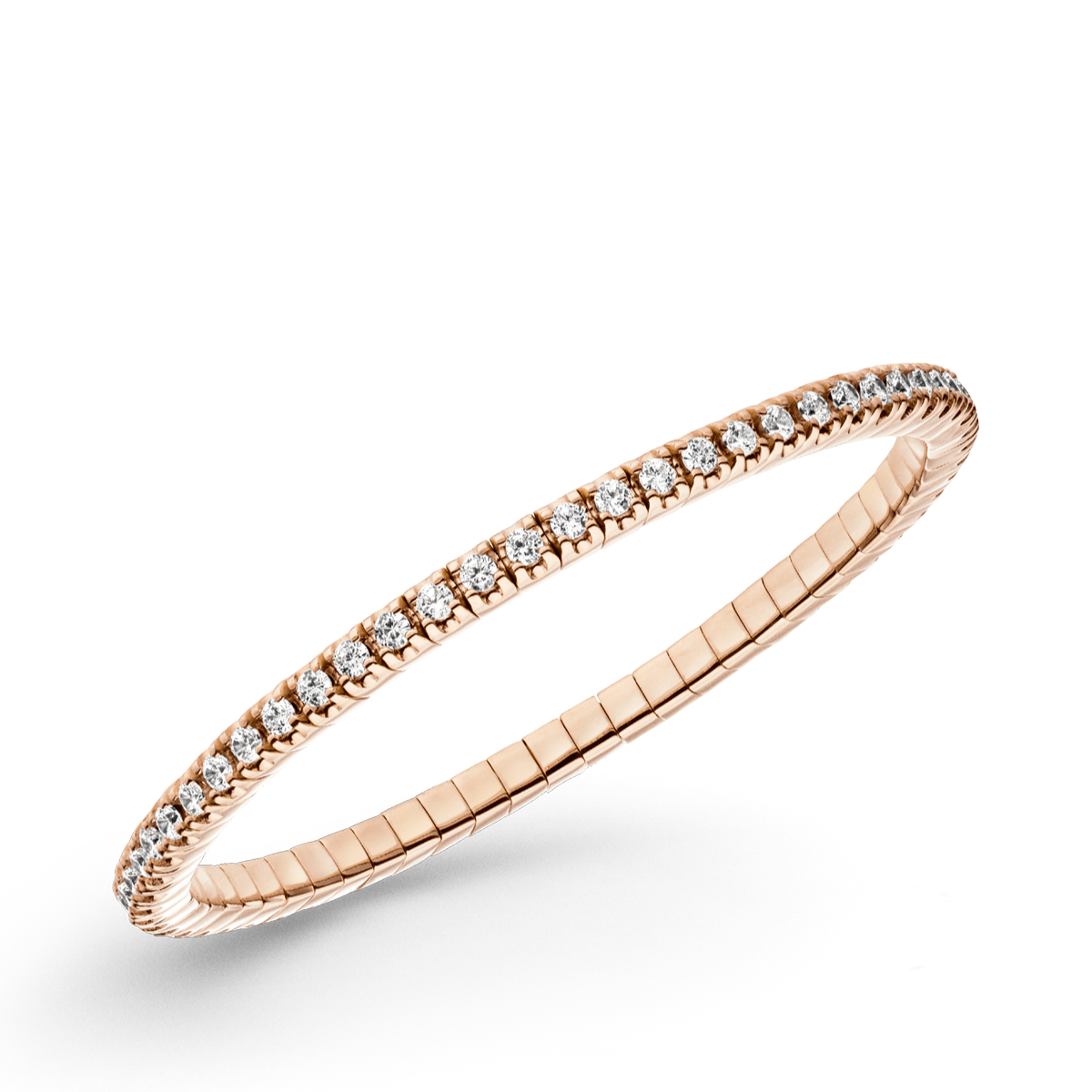 DAZZLING-COLORS Flex Bracelet 2.5 mm rosévergoldet - White